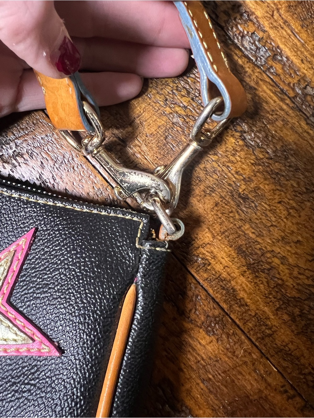 Dooney & Bourke Black Charm Y2K Lindsay Lohan number one 1 FLAWED - Picture 13 of 13